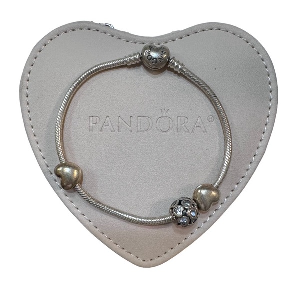 Pandora Moments Hearts clasp snake chain bracelet ST LUCIA CHARM - Picture 7 of 12